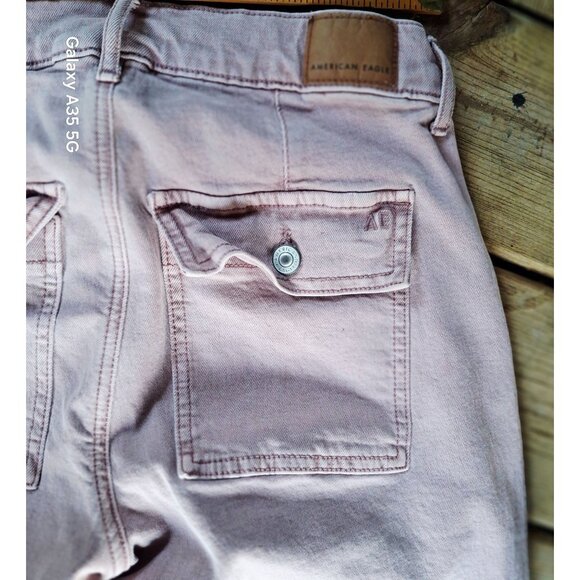 American Eagle Women's Light Pink High-Waisted Straight-Leg Jeans Size 6 Preppy - Picture 11 of 16